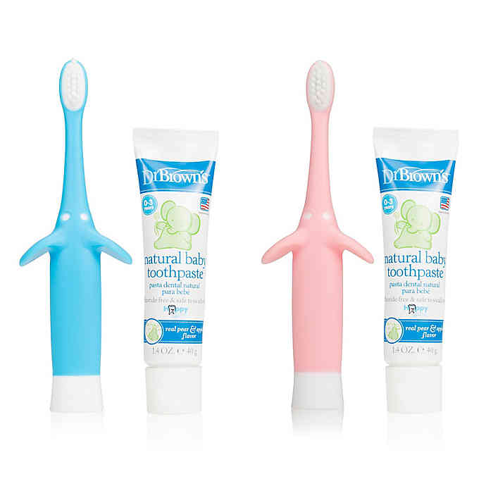 Dr Browns Infant To Toddler Toothbrush + Toothpaste Combo Pack